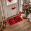 Artoid Mode Red Love Heart Hello Valentines Doormat, Home Decor Low-Profile Switch Rug Door Mat for Indoor Outdoor 17×29 Inch(Red)