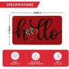 Artoid Mode Red Love Heart Hello Valentines Doormat, Home Decor Low-Profile Switch Rug Door Mat for Indoor Outdoor 17×29 Inch(Red)