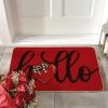 Artoid Mode Red Love Heart Hello Valentines Doormat, Home Decor Low-Profile Switch Rug Door Mat for Indoor Outdoor 17×29 Inch(Red)