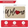 Artoid Mode Red Welcome Love Heart Valentine’s Day Doormat, Home Decor Low-Profile Switch Rug Door Mat for Indoor Outdoor 17×29 Inch(Beige)