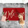 Artoid Mode Red Welcome Love Heart Valentine’s Day Doormat, Home Decor Low-Profile Switch Rug Door Mat for Indoor Outdoor 17×29 Inch(Red)