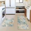 Artoid Mode Sea Shell Starfish Coral Whelks Summer Kitchen Mats Set of 2, Ocean Seasonal Sports Home Decor Low-Profile Kitchen Rugs for Floor – 17×29 and 17×47 Inch
