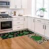 Artoid Mode Shamrock Leaves Lucky Polka Dot St. Patrick’s Day Kitchen Mats Set of 2, Home Decor Low-Profile Kitchen Rugs for Floor – 17×29 and 17×47 Inch