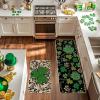 Artoid Mode Shamrock Leaves Lucky Polka Dot St. Patrick’s Day Kitchen Mats Set of 2, Home Decor Low-Profile Kitchen Rugs for Floor – 17×29 and 17×47 Inch