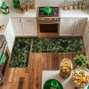 Artoid Mode Shamrock Lucky Black Cat St. Patrick’s Day Kitchen Mats Set of 2, Home Decor Low-Profile Kitchen Rugs for Floor – 17×29 and 17×47 Inch