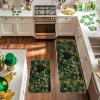 Artoid Mode Shamrock Lucky Black Cat St. Patrick’s Day Kitchen Mats Set of 2, Home Decor Low-Profile Kitchen Rugs for Floor – 17×29 and 17×47 Inch