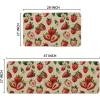 Artoid Mode Strawberry Spring Kitchen Mats Set of 2, Home Decor Low-Profile Kitchen Rugs for Floor – 17×29 and 17×47 Inch
