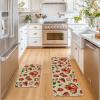 Artoid Mode Strawberry Spring Kitchen Mats Set of 2, Home Decor Low-Profile Kitchen Rugs for Floor – 17×29 and 17×47 Inch
