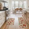 Artoid Mode Strawberry Spring Kitchen Mats Set of 2, Home Decor Low-Profile Kitchen Rugs for Floor – 17×29 and 17×47 Inch