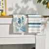 Artoid Mode Stripe Coral Starfish Seahorses Whelks Summer Kitchen Towels Dish Towels, 18×26 Inch Farmhouse Decoration Hand Towels Set of 4