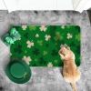 Artoid Mode Wood Green Cute Shamrock St. Patrick’s Day Doormat, Home Decor Low-Profile Switch Rug Door Mat Floor Mat for Indoor Outdoor 17×29 Inch(Green)