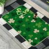 Artoid Mode Wood Green Cute Shamrock St. Patrick’s Day Doormat, Home Decor Low-Profile Switch Rug Door Mat Floor Mat for Indoor Outdoor 17×29 Inch(Green)