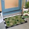 Artoid Mode Wood Green Cute Shamrock St. Patrick’s Day Doormat, Home Decor Low-Profile Switch Rug Door Mat Floor Mat for Indoor Outdoor 17×29 Inch(Light Green)
