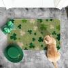 Artoid Mode Wood Green Cute Shamrock St. Patrick’s Day Doormat, Home Decor Low-Profile Switch Rug Door Mat Floor Mat for Indoor Outdoor 17×29 Inch(Light Green)