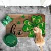 Artoid Mode Wood Hi Shamrock St. Patrick’s Day Doormat, Home Decor Low-Profile Switch Rug Door Mat Floor Mat for Indoor Outdoor 17×29 Inch