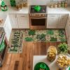 Artoid Mode Wood Shamrock Sweet Home St. Patrick’s Day Kitchen Mats Set of 2, Home Decor Low-Profile Kitchen Rugs for Floor – 17×29 and 17×47 Inch