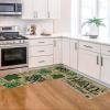 Artoid Mode Wood Shamrock Sweet Home St. Patrick’s Day Kitchen Mats Set of 2, Home Decor Low-Profile Kitchen Rugs for Floor – 17×29 and 17×47 Inch