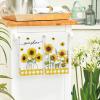 Artoid Mode Yellow Buffalo Plaid Sunflowers Sunshine Summer Kitchen Towels Dish Towels, 18×26 Inch Farmhouse Summer Decoration Hand Towels Set of 2(Yellow/White)