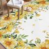 Artoid Mode Yellow Daisy Summer Floral Area Rug, Spring Home Decor Low-Profile Washable Area Rugs for Entryway Bedroom Living Room Laundry Room Indoor 4×6 Feet(Yellow)