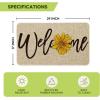 Artoid Mode Yellow Sunflower Welcome Summer Home Decor Low-Profile Switch Rug Door Mat for Indoor Outdoor 17×29 Inch(Beige)