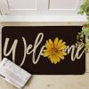 Artoid Mode Yellow Sunflower Welcome Summer Home Decor Low-Profile Switch Rug Door Mat for Indoor Outdoor 17×29 Inch(Black)