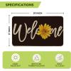 Artoid Mode Yellow Sunflower Welcome Summer Home Decor Low-Profile Switch Rug Door Mat for Indoor Outdoor 17×29 Inch(Black)