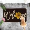 Artoid Mode Yellow Sunflower Welcome Summer Home Decor Low-Profile Switch Rug Door Mat for Indoor Outdoor 17×29 Inch(Black)