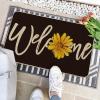 Artoid Mode Yellow Sunflower Welcome Summer Home Decor Low-Profile Switch Rug Door Mat for Indoor Outdoor 17×29 Inch(Black)
