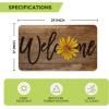 Artoid Mode Yellow Sunflower Welcome Summer Home Decor Low-Profile Switch Rug Door Mat for Indoor Outdoor 17×29 Inch(Brown)