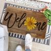 Artoid Mode Yellow Sunflower Welcome Summer Home Decor Low-Profile Switch Rug Door Mat for Indoor Outdoor 17×29 Inch(Brown)