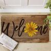 Artoid Mode Yellow Sunflower Welcome Summer Home Decor Low-Profile Switch Rug Door Mat for Indoor Outdoor 17×29 Inch(Brown)