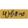 Artoid Mode Black Bee Welcome Summer Home Decor Low-Profile Switch Rug Door Mat for Indoor Outdoor 17×29 Inch(Yellow)