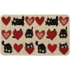 Artoid Mode Black Cat Love Heart Valentines Doormat,Home Decor Low-Profile Door Mat Switch Rug Floor Mat for Indoor Outdoor 17×29 Inch