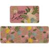 Artoid Mode Blue Eggs Rabbit Bunny Leaves Easter Kitchen Mats Set of 2, Home Seasonal Spring Easter Holiday Party Floor Mat – 17×29 and 17×47 Inch(Pink)