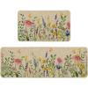 Artoid Mode Flowers Lavender Daisy Spring Kitchen Mats Set of 2, Summer Home Decor Low-Profile Kitchen Rugs for Floor – 17×29 and 17×47 Inch