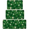 Artoid Mode Green Wood Shamrock St. Patrick’s Day Kitchen Mats Set of 2, Home Decor Low-Profile Kitchen Rugs for Floor – 17×29 and 17×47 Inch(Green)