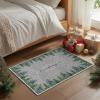 Artoid Mode Grey Pine Tree Merry Christmas Runner Rug, Winter Home Decor Low-Profile Washable Area Rug for Hallways Entryway Bedroom Bathroom Laundry Room Indoor 2×6 Feet(Grey)
