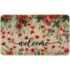 Artoid Mode Growing Rose Love Heart Valentines Doormat, Home Decor Low-Profile Switch Rug Door Mat for Indoor Outdoor 17×29 Inch