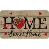 Artoid Mode Home Sweet Home Love Heart Valentines Doormat, Home Decor Low-Profile Switch Rug Door Mat for Indoor Outdoor 17×29 Inch