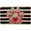 Artoid Mode Paw Print Love Heart Valentines Doormat, Home Decor Low-Profile Switch Rug Door Mat for Indoor Outdoor 17×29 Inch