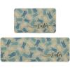 Artoid Mode Pink Bunny Happy Easter Kitchen Mats Set of 2, Home Seasonal Spring Easter Holiday Holiday Party Floor Mat – 17×29 and 17×47 Inch(Blue)