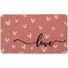 Artoid Mode Pink Love Valentine’s Doormat, Anniversary Wedding Home Decor Low-Profile Rug Switch Mat for Indoor Outdoor 17×29 Inch(Pink)