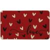 Artoid Mode Pink Love Valentine’s Doormat, Anniversary Wedding Home Decor Low-Profile Rug Switch Mat for Indoor Outdoor 17×29 Inch(Red / Black)