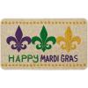 Artoid Mode Polka Dot Irises Happy Mardi Gras Doormat, Carnival Home Decor Low-Profile Switch Rug Door Mat Floor Mat for Indoor Outdoor 17×29 Inch(Beige)