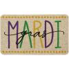 Artoid Mode Polka Dot Mardi Gras Doormat, Carnival Seasonal Low-Profile Rug Switch Mat for Indoor Outdoor 17×29 Inch(Beige)