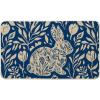 Artoid Mode Rabbit Bunny Leaves Flowers Easter Doormat, Home Decor Low-Profile Switch Rug Door Mat Floor Mat for Indoor Outdoor 17×29 Inch(Blue)