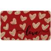 Artoid Mode Red Cute Love Heart Valentines Doormat,Home Decor Low-Profile Door Mat Switch Rug Floor Mat for Indoor Outdoor 17×29 Inch(Red)