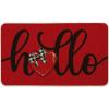 Artoid Mode Red Love Heart Hello Valentines Doormat, Home Decor Low-Profile Switch Rug Door Mat for Indoor Outdoor 17×29 Inch(Red)