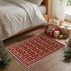 Artoid Mode Red Xmas Tree Mistletoe Christmas Area Rug, Winter Home Decor Low-Profile Non-Slip Washable Large Rug for Living Room Bedroom Farmhouse Dining Room Kids Playroom 5×7 Feet(Red)