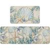 Artoid Mode Sea Shell Starfish Coral Whelks Summer Kitchen Mats Set of 2, Ocean Seasonal Sports Home Decor Low-Profile Kitchen Rugs for Floor – 17×29 and 17×47 Inch